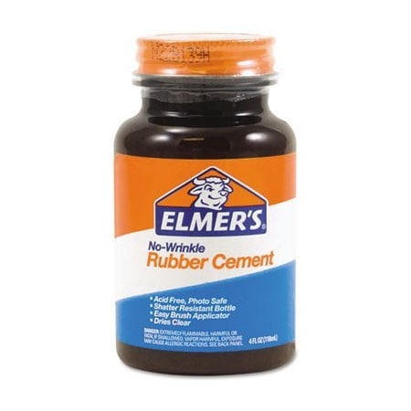 Elmers Elmer's, RUBBER CEMENT WITH BRUSH APPLICATOR, 4 OZ, DRIES CLEAR E904